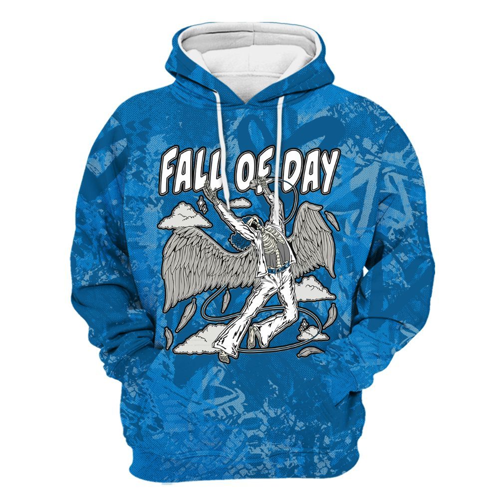 Hoodie To Match Industrial Blue 4s - Fall Of Days Skeleton Heart All Over Print