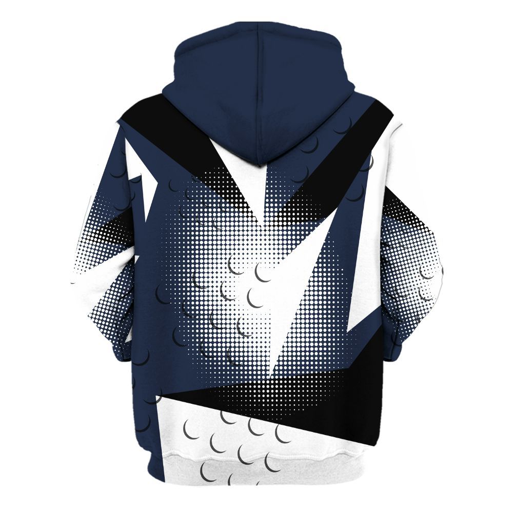 Hoodie To Match Dunk Low White Midnight Navy - Poly Custom Name Number 23 5s All Over Print