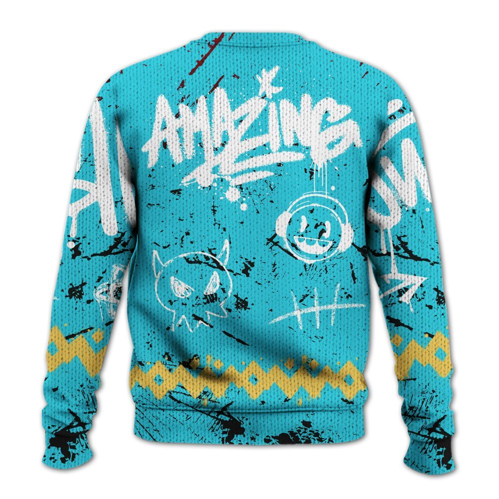 Sweater To Match Retro Gamma Blue 11s - Friday Sneaker Crayon Graphic