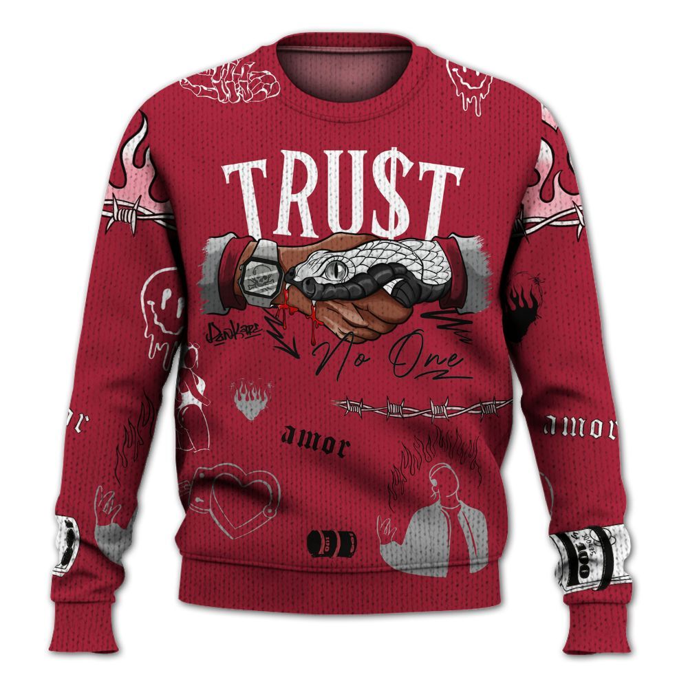 Knitted Sweater To Match High OG Chicago Shadow 1s - Snake Trust No One