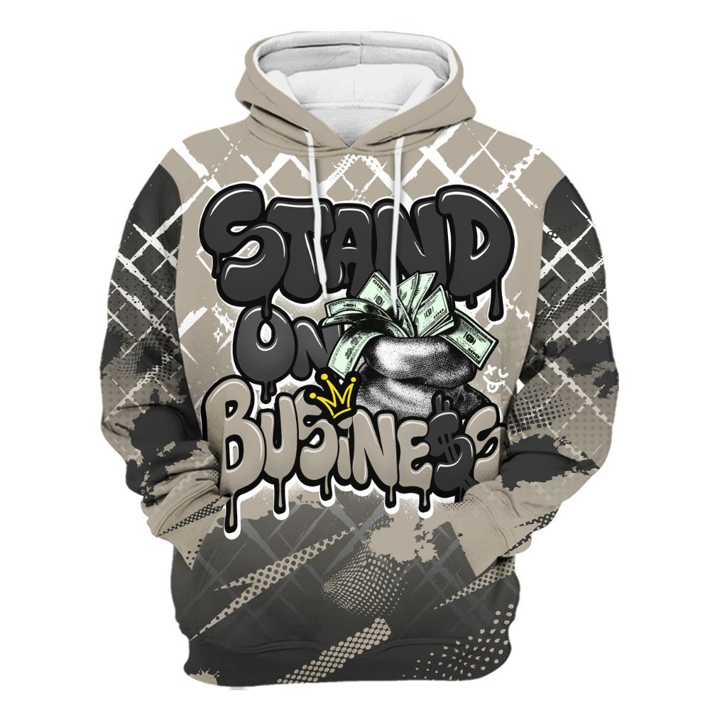 Hoodie To Match RM Light Bone 4s - Halftone Stand Business Dripping All Over Print