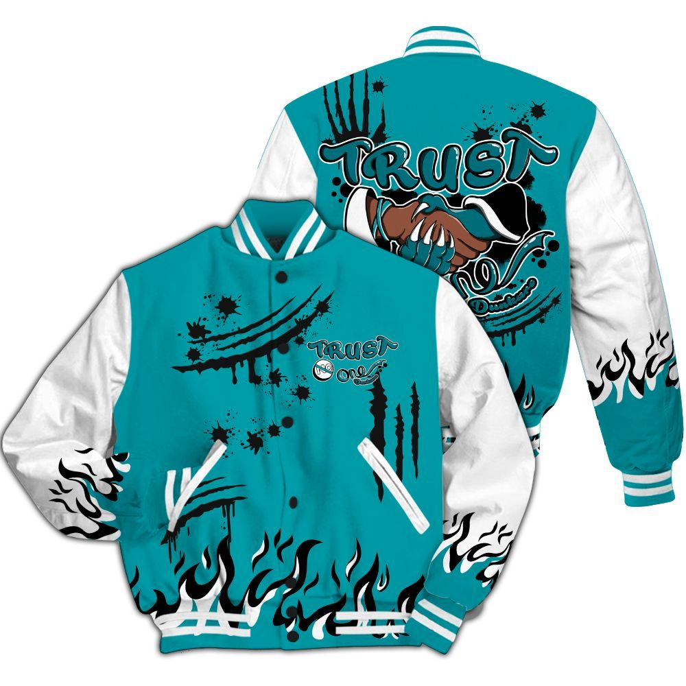 Varsity Jacket To Match Air Griffey Max Aquamarine 1s - Graphic Trust No One All Over Print