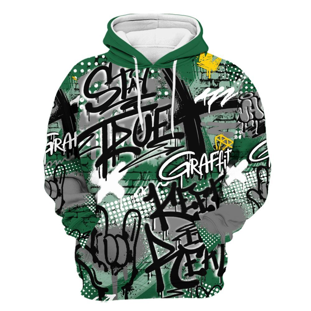 Hoodie To Match High Gorge Green 1s - True It Real Graffiti Streetwear All Over Print