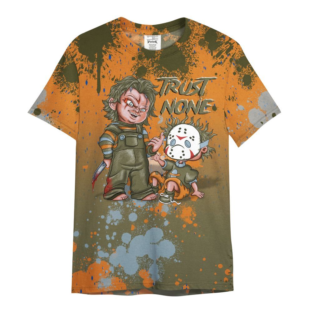 Shirt To Match Olive 5s - Trust No One Scary All Over Print