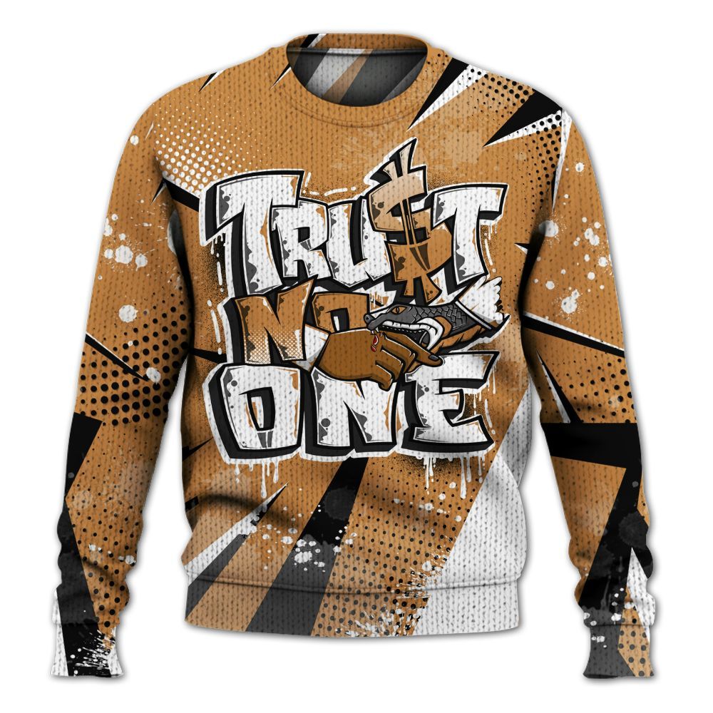 Knitted Sweater To Match Dunk Low Nature Wheat Suede - Poly Trust No One Dripping