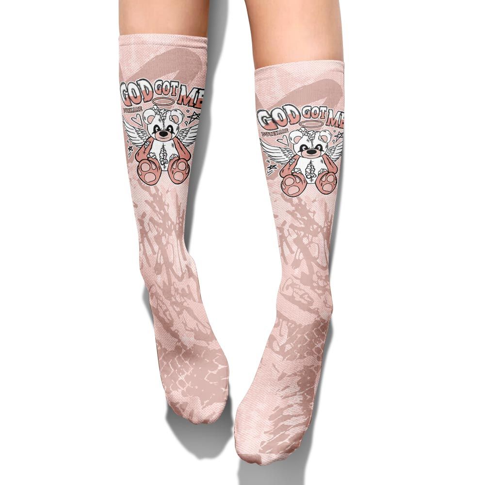 Sock To Match Low Legend Pink 11s - Gods Guides Me Bear Heart Grunge