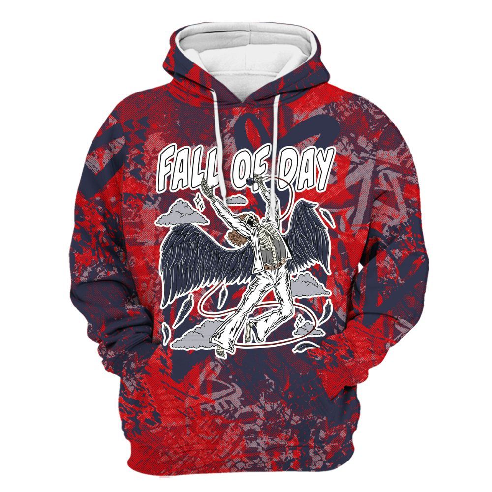 Hoodie To Match Low OG Howard Bison 1s - Fall Of Days Skeleton Heart All Over Print