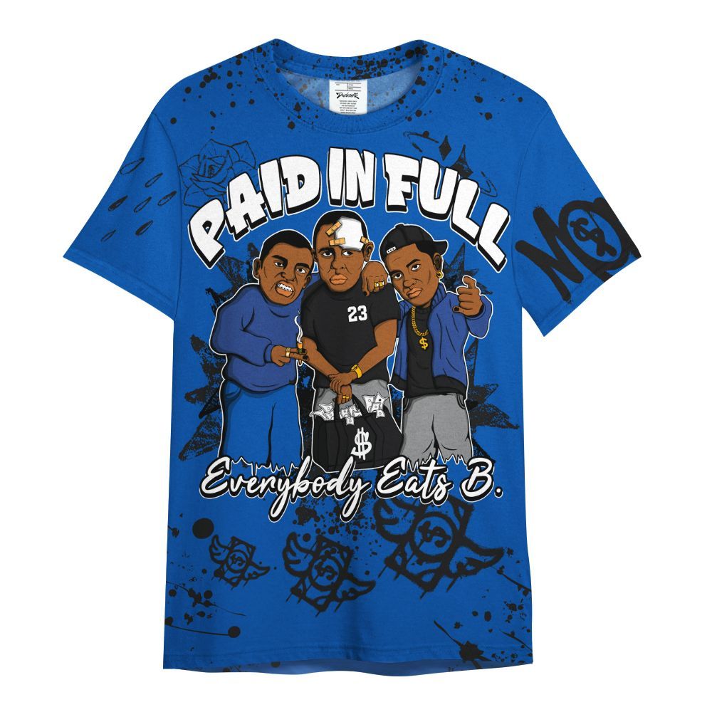 Shirt To Match Racer Blue 5s - Everybody Paid In Full Crayon All Over Print