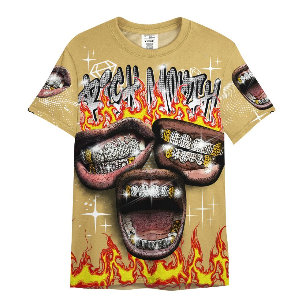 Shirt To Match Craft Paris 6s - Rich Mouth Fire Rap Retro 90s All Over Print