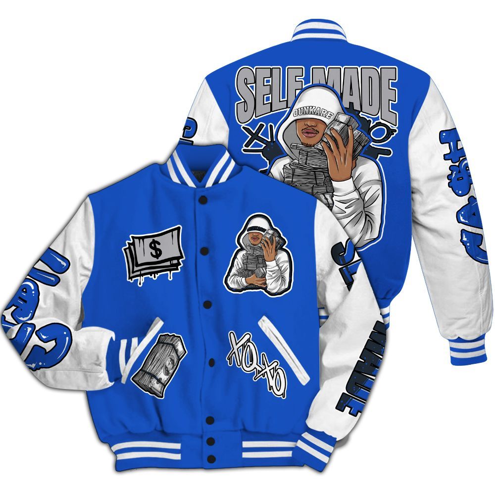 Varsity Jacket To Match Retro Stealth 5s - Selfmade Unique All Over Print