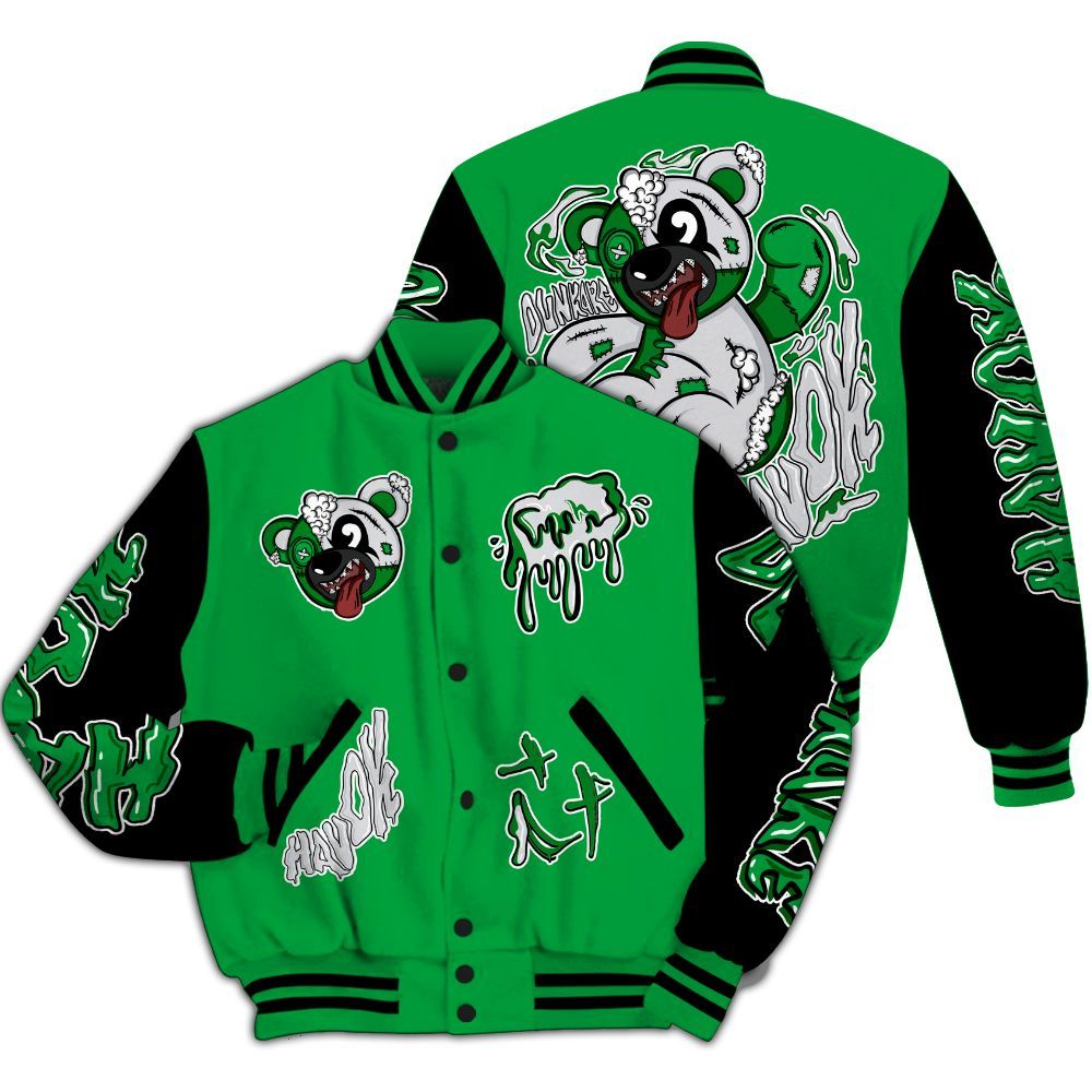 Varsity Jacket To Match Low Lucky Green 1s - Havok Bear All Over Print