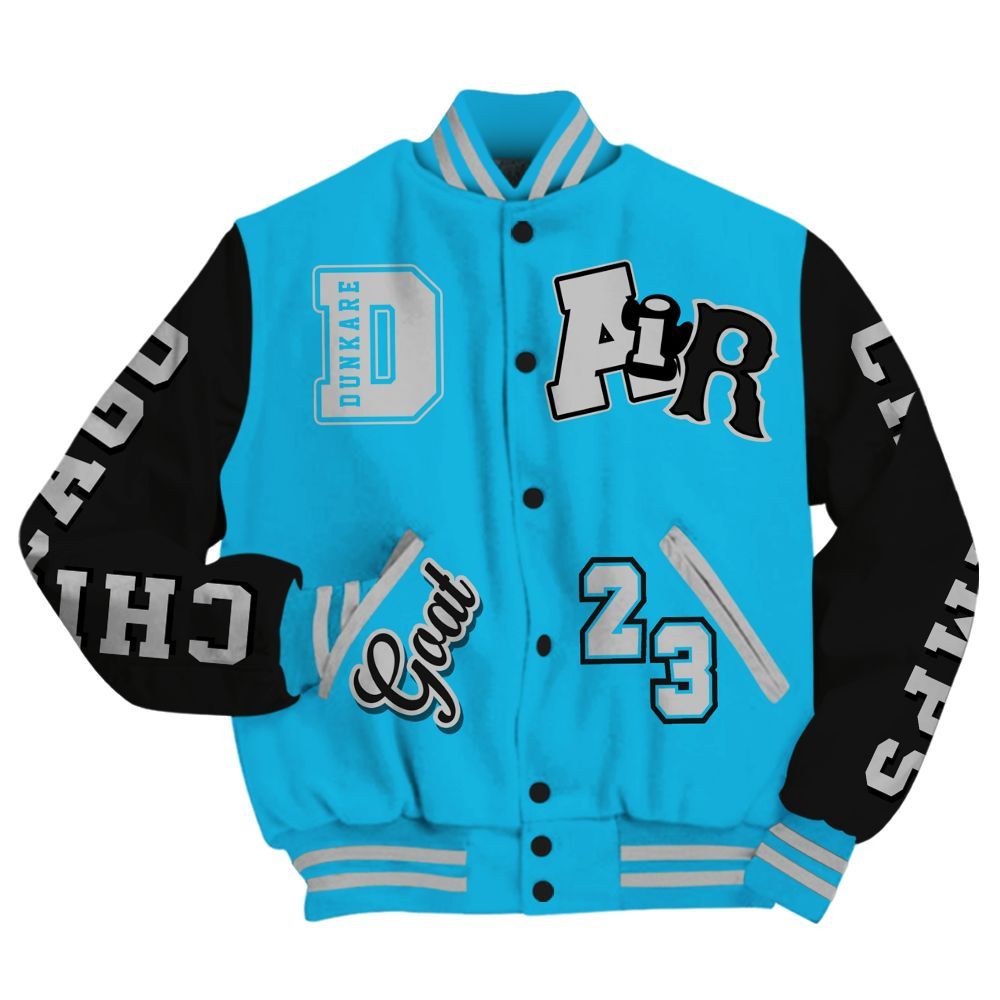 Varsity Jacket To Match Black University Blue 2026 14s - AIR Number 23 GOAT All Over Print