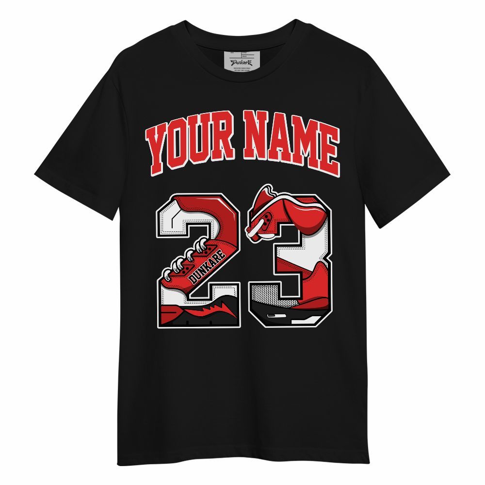 Shirt To Match Red Thunder 4s - Custom Name Number 23 5s Unisex Shirt