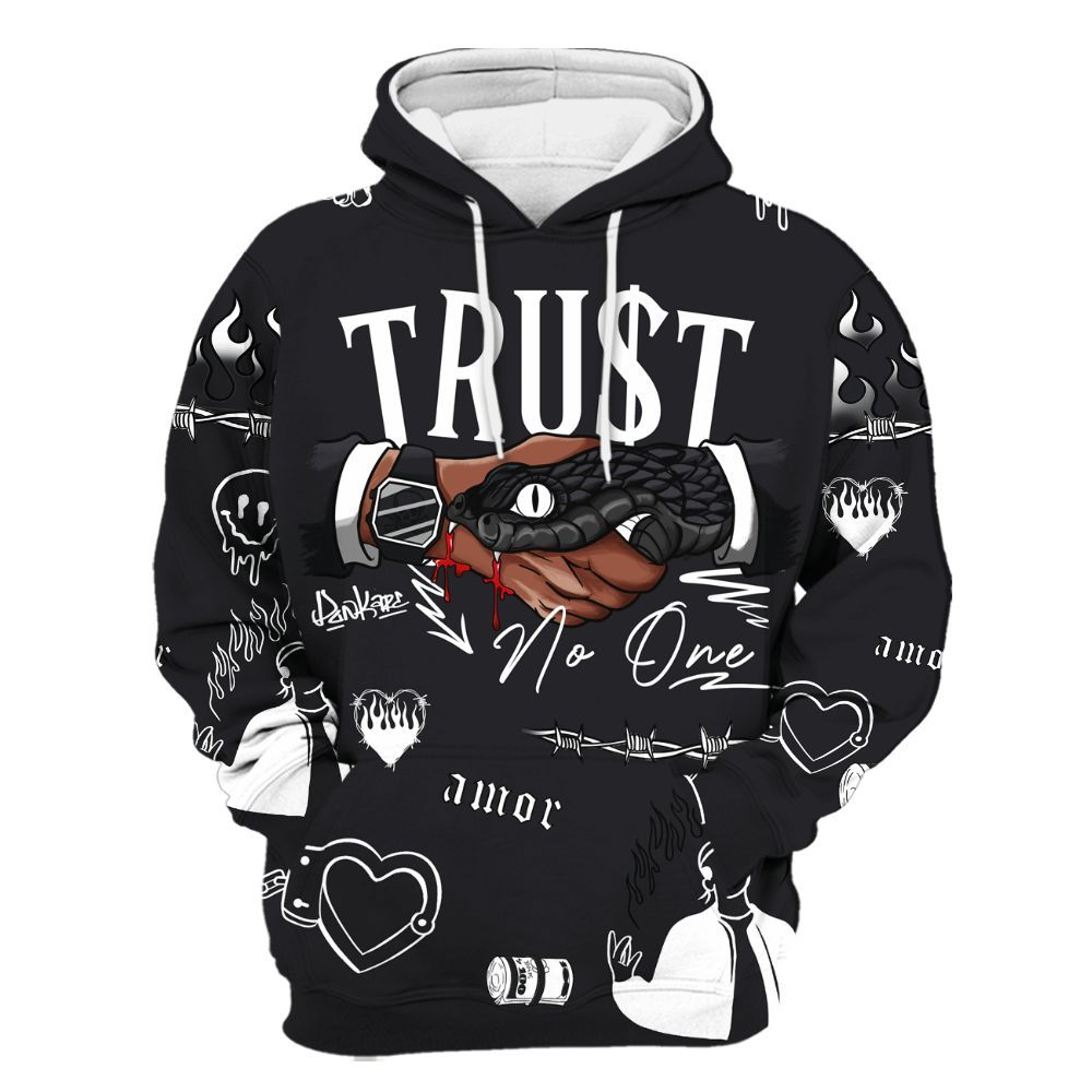 Hoodie To Match White Thunder 4s - Snake Trust No One All Over Print