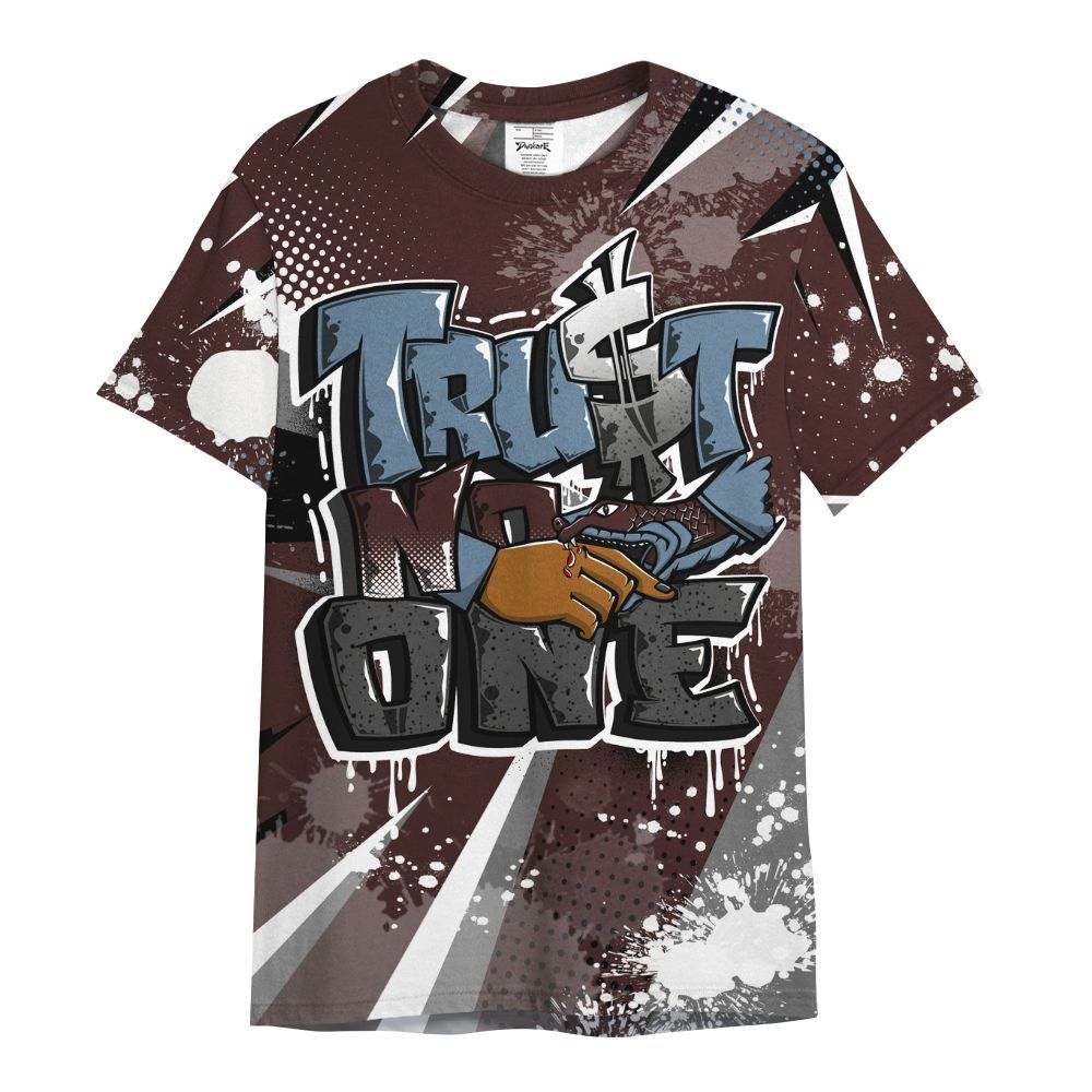 Shirt To Match Burgundy 5s - Poly Trust No One Dripping All Over Print