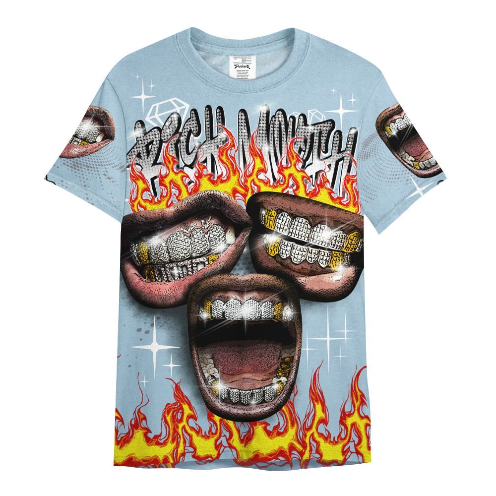 Shirt To Match Chambray 7s - Rich Mouth Fire Rap Retro 90s All Over Print