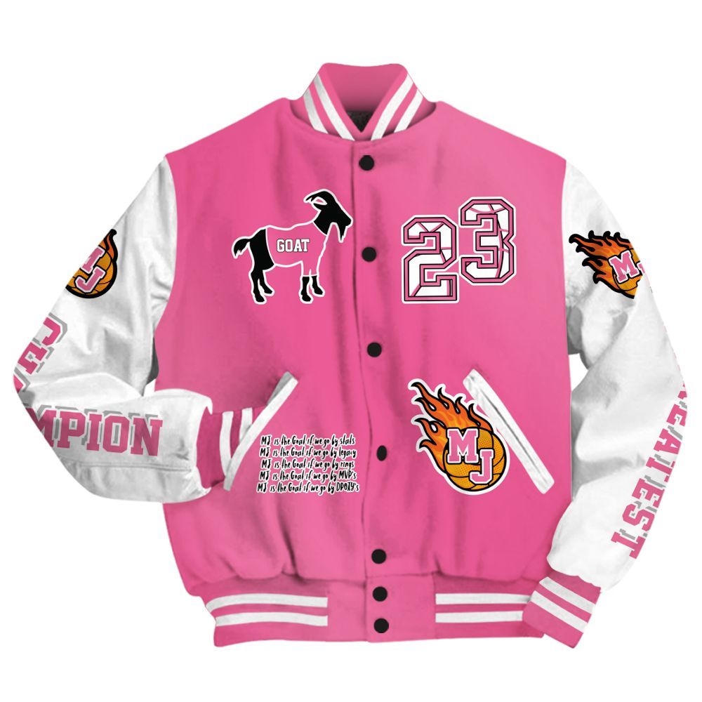 Varsity Jacket To Match Air Max SNDR Hyper Pink - 23 G.0.A.T Jump Up Basketball All Over Print