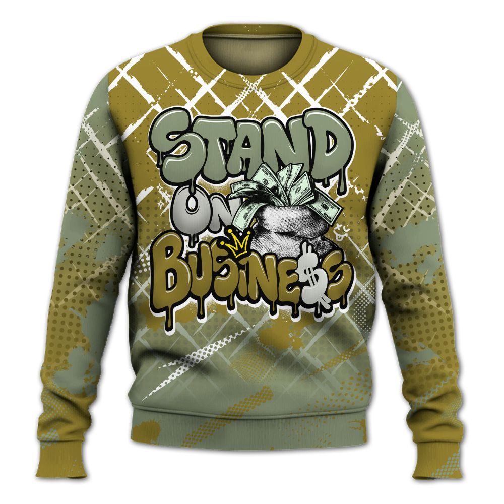 Sweatshirt To Match Air Flightposite Metallic Gold - Halftone Stand Business Dripping All Over Print