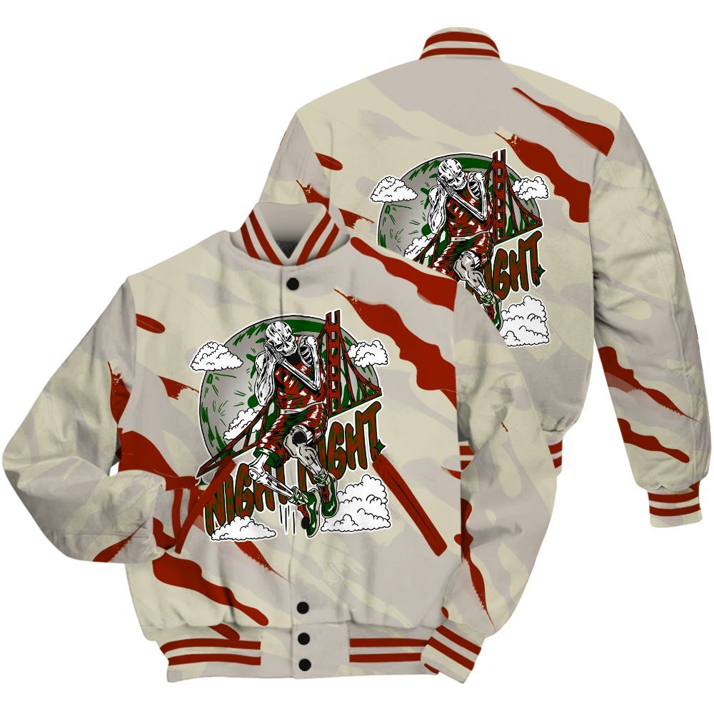 Varsity Jacket To Match El Grito 5s Shirt - Seeya Skeleton Colored All Over Print