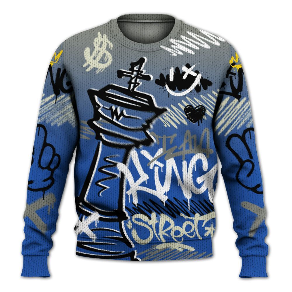 Knitted Sweater To Match Lucky Shorts 3s - Street King Chess Streetwear