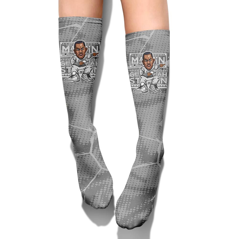 Sock To Match Black Wolf Grey 12s - Get Tag Sneakers Steppin' Graphic