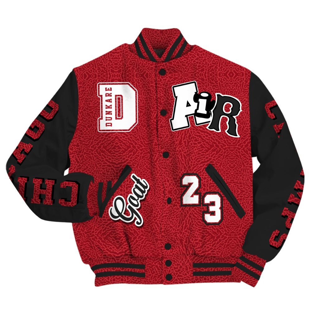 Varsity Jacket To Match High OG Varsity Red 1s - AIR Number 23 GOAT All Over Print