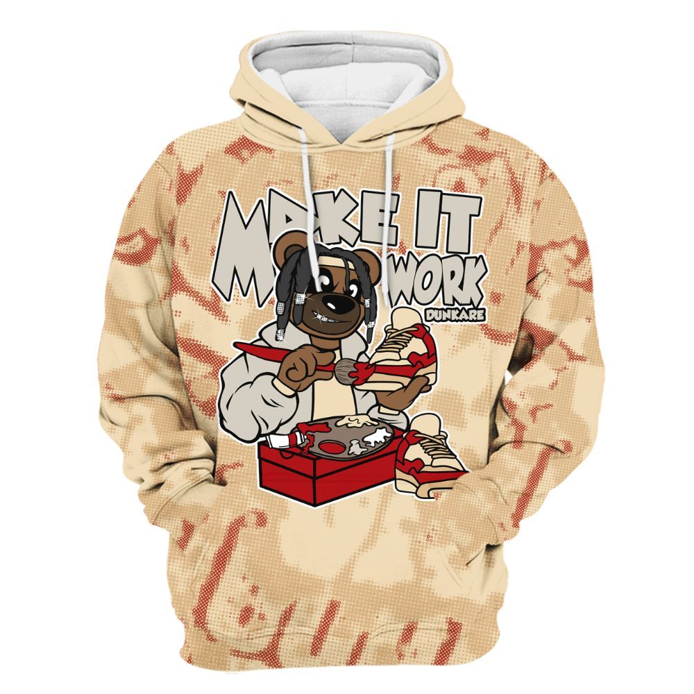 Hoodie To Match Dunk Low Strawberry Waffle - Pull It Off Bear Street All Over Print