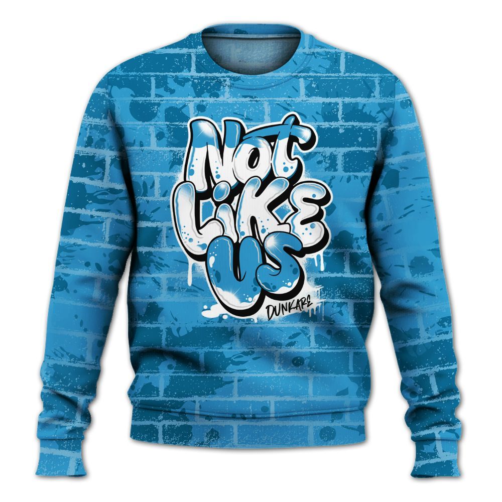 Sweatshirt To Match Powder Blue 9s - None Like Us Graphic Brick Art All Over Print