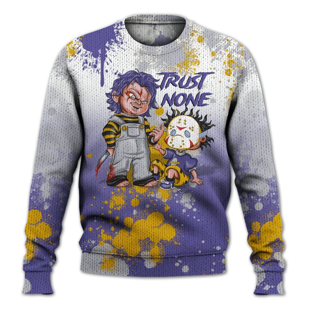 Sweater To Match Lakeshow 4s - Trust No One Scary Graphic