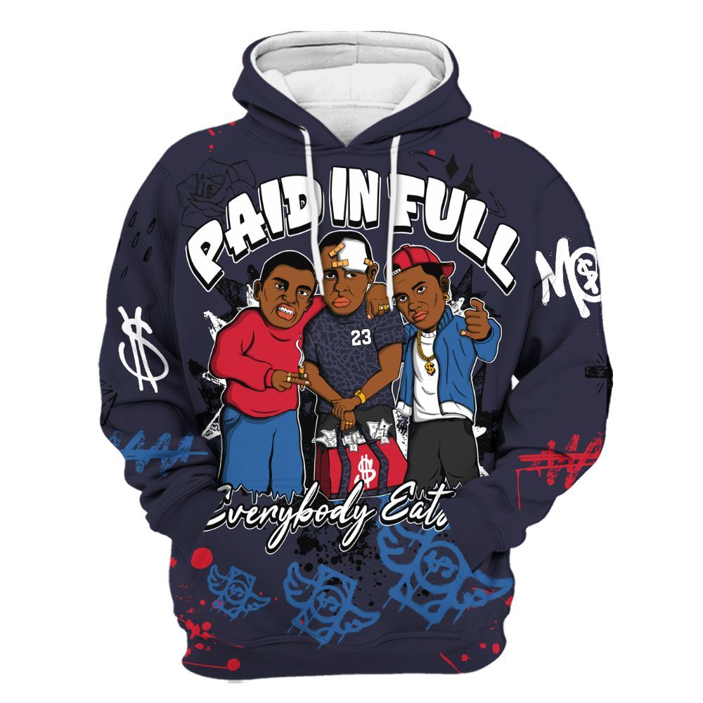 Hoodie To Match Sports Renaissance 3s - Everybody Paid In Full Crayon All Over Print