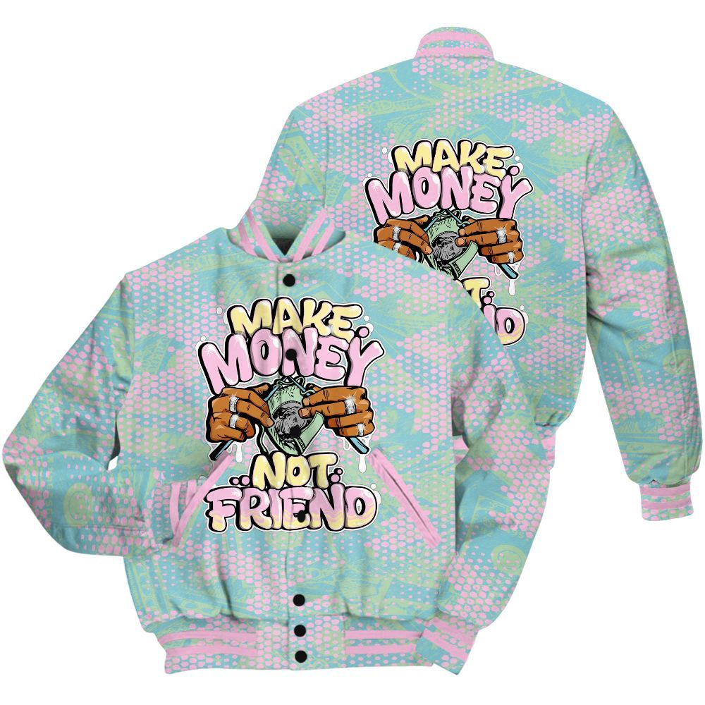 Varsity Jacket To Match SB Dunk Low Visty Shirt - Make Moneys Not Friend Graphic Banknotes All Over Print