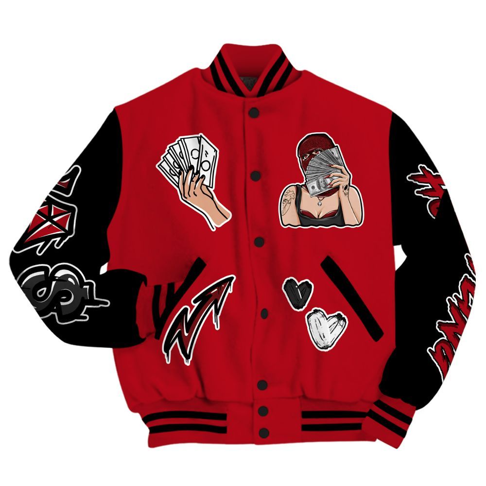 Varsity Jacket To Match Bred Velvet 11s - Hustling Unique All Over Print