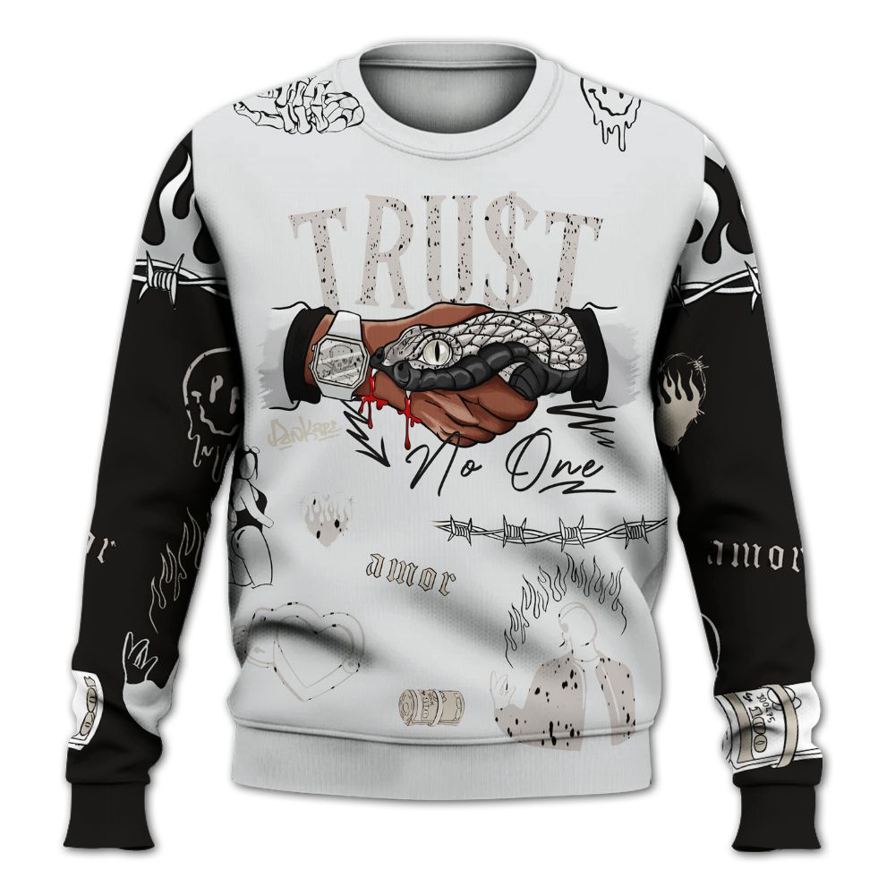Sweatshirt To Match Retro Reverse Metallic 5s - Snake Trust No One All Over Print