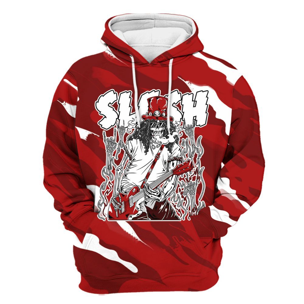 Hoodie To Match Red Taxi 12s - Slash Skeleton Colored All Over Print