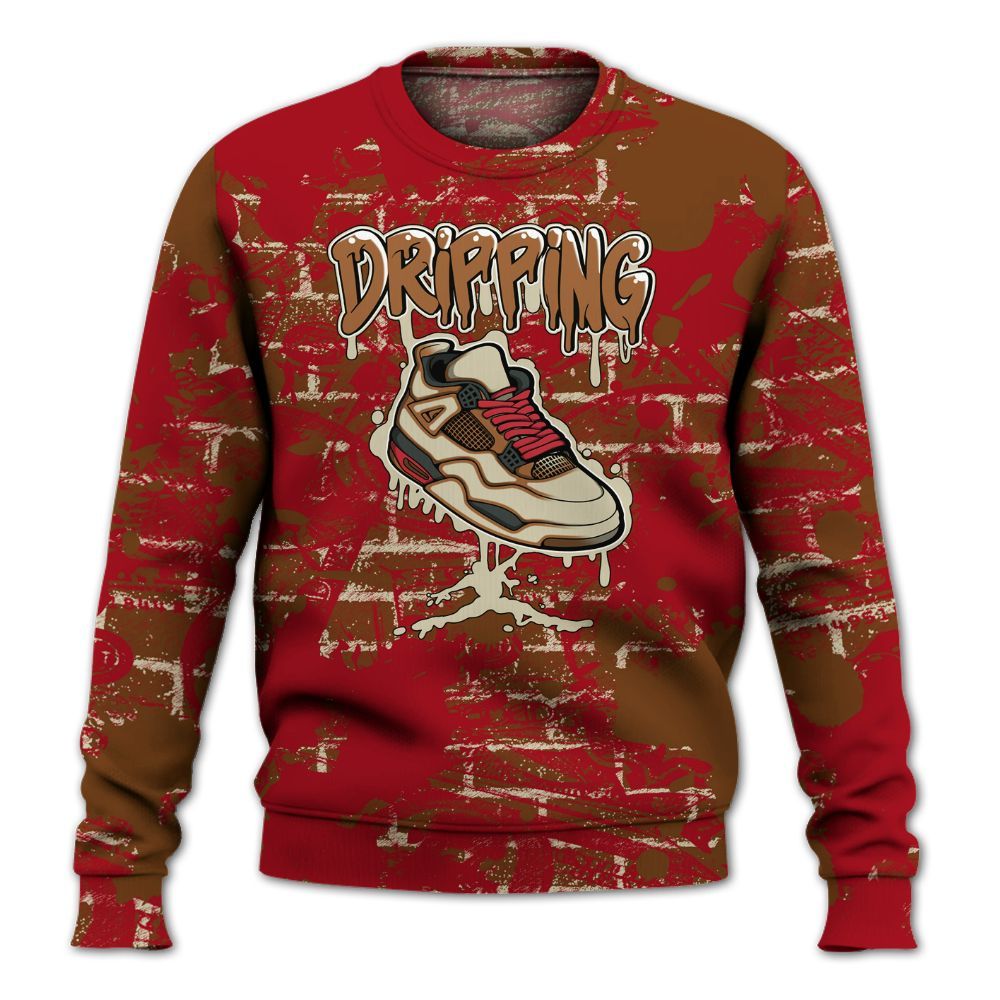 Sweatshirt To Match Archaeo Brown 5s - Dripping Shoe 4S Graphic Street Art All Over Print