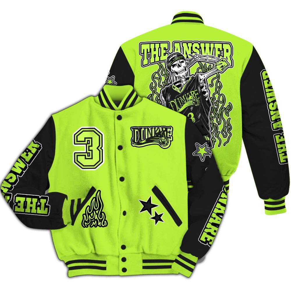 Varsity Jacket To Match Air Force 1 Low Dance Volt - Allen Answer Skeleton All Over Print