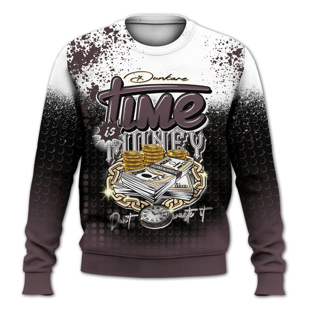 Sweatshirt To Match AMM Black 3s - Halftone Time Is Money All Over Print