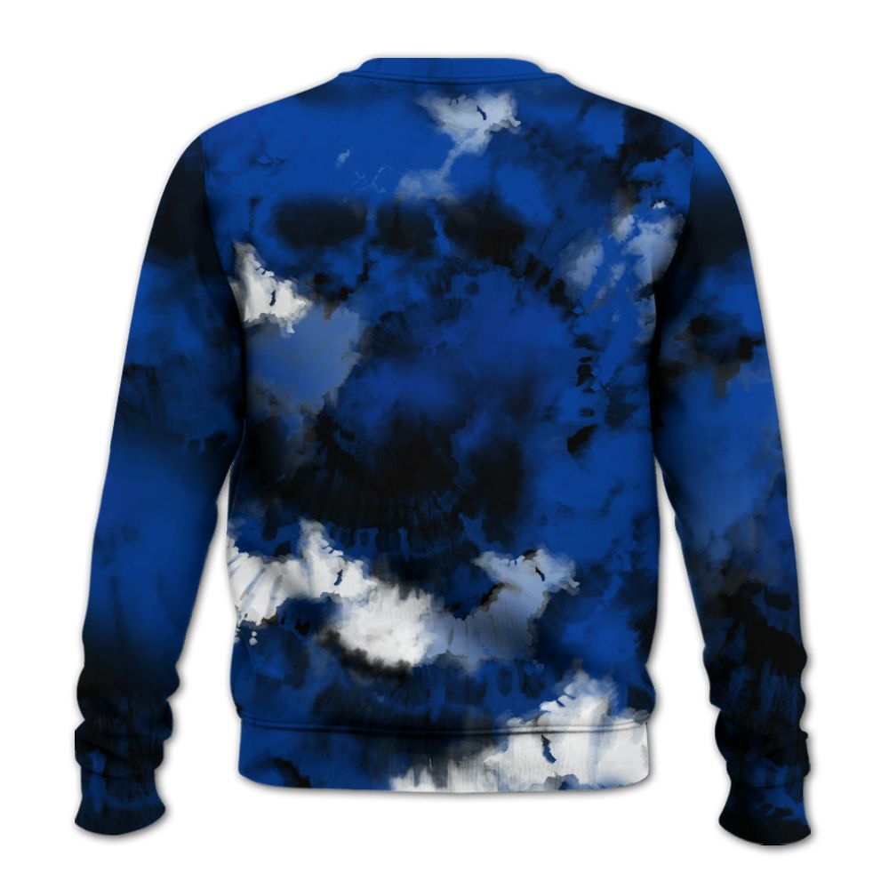 Sweatshirt To Match Hyper Royal 12s - God Blessed Tie Dye All Over Print
