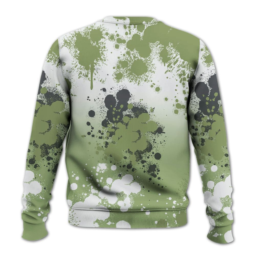 Sweatshirt To Match Oil Green 4s - God Blessed Ink Drip All Over Print