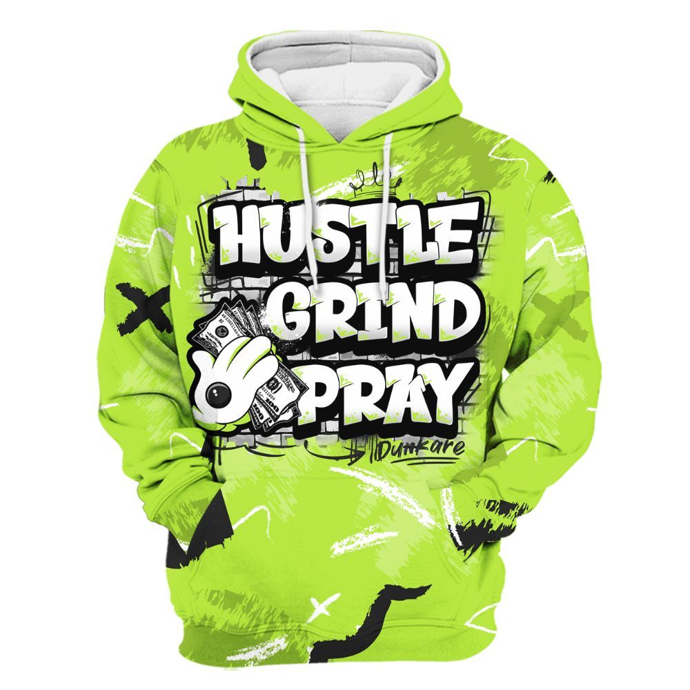 Hoodie To Match Air Force 1 Low Dance Volt - Hustle Grind Pray Retro All Over Print