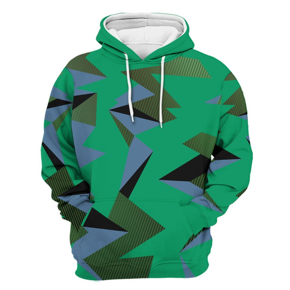 Hoodie To Match Foamposite Pro Pine Green 2025 - Geometric Camouflage Pattern All Over Print