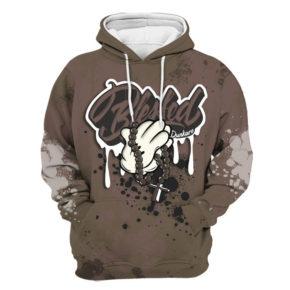 Hoodie To Match AMM Dark Mocha 4s - God Blessed Ink Drip All Over Print