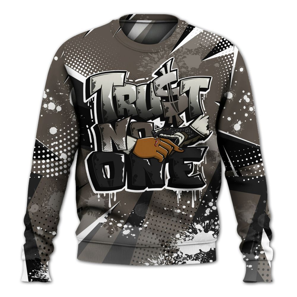 Sweatshirt To Match Cave Stone 4s - Poly Trust No One Dripping All Over Print