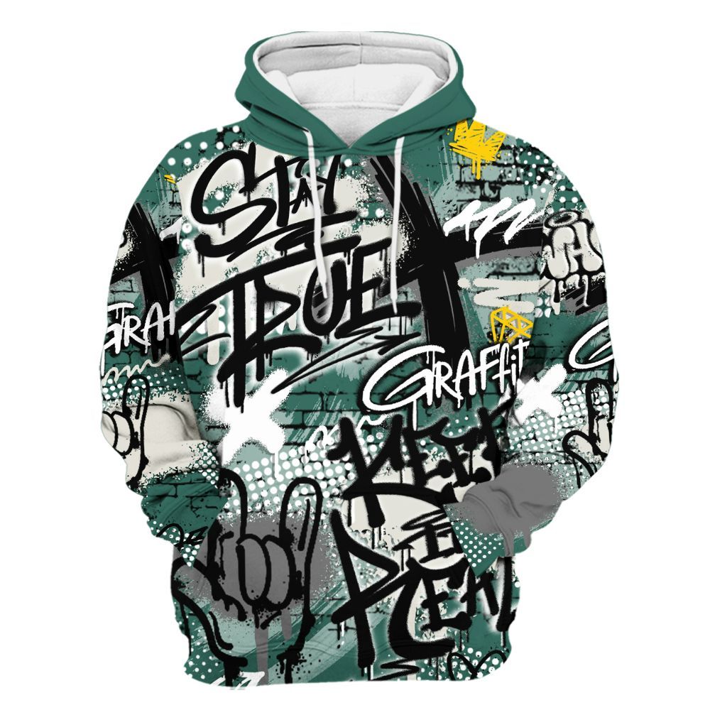 Hoodie To Match RM Oxidized Green 4s - True It Real Graffiti Streetwear All Over Print