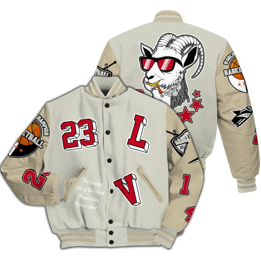 Varsity Jacket To Match El Grito 5s - The GOAT Got Em Streetwear All Over Print