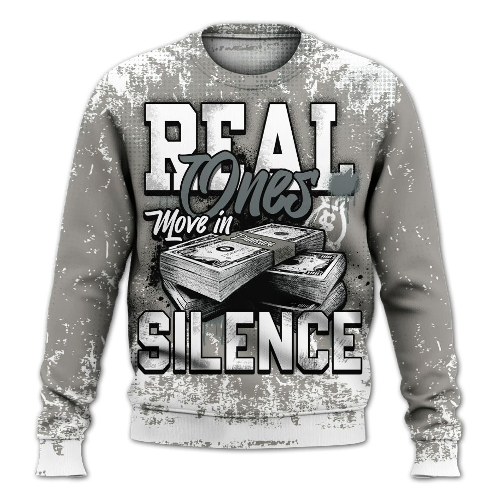 Sweatshirt To Match Cool Grey 9s - Move In Silence Money Street Retro All Over Print
