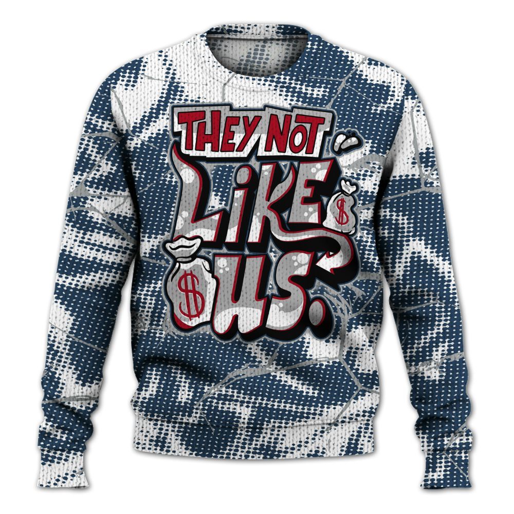 Sweater To Match Retro French Blue 2025 12s - Dislike Us Crack Graphic