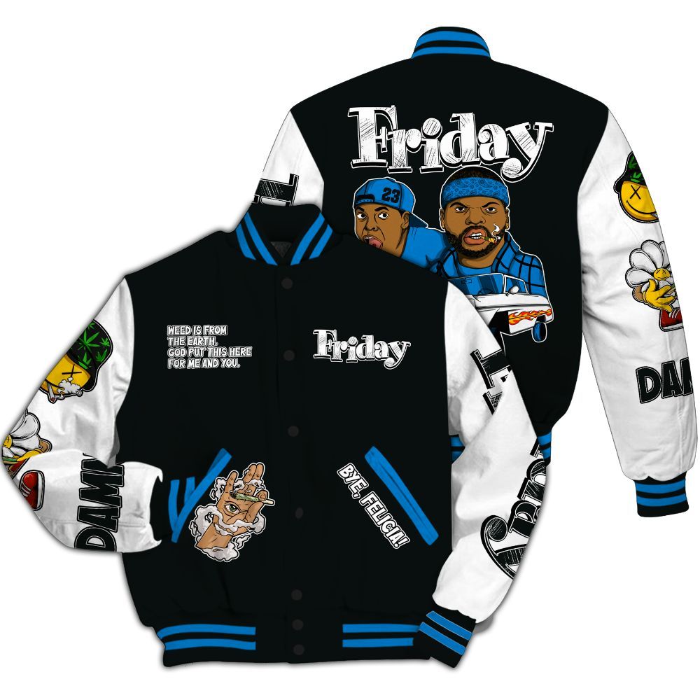 Varsity Jacket To Match High OG FragmentxULA White Black 1s - Friday Sneaker Stress Style All Over Print