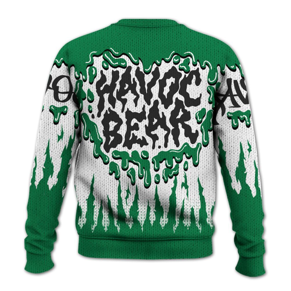 Knitted Sweater To Match Pine Green 13s - Havok Bear Dripping