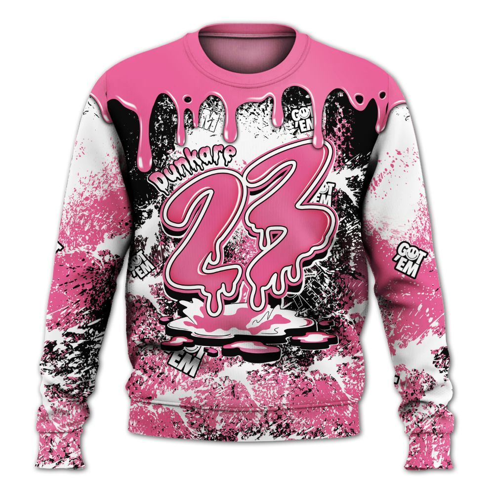 Sweatshirt To Match Air Max SNDR Hyper Pink - Dripping 23 Drip All Over Print
